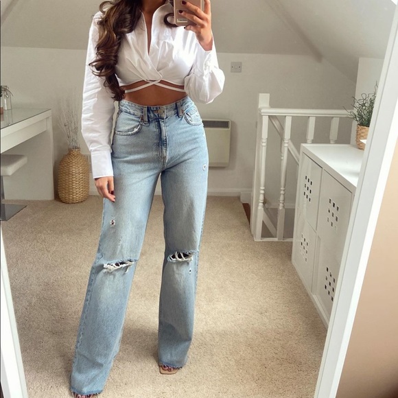 ZARA WIDE LEG JEANS - Picture 6 of 11